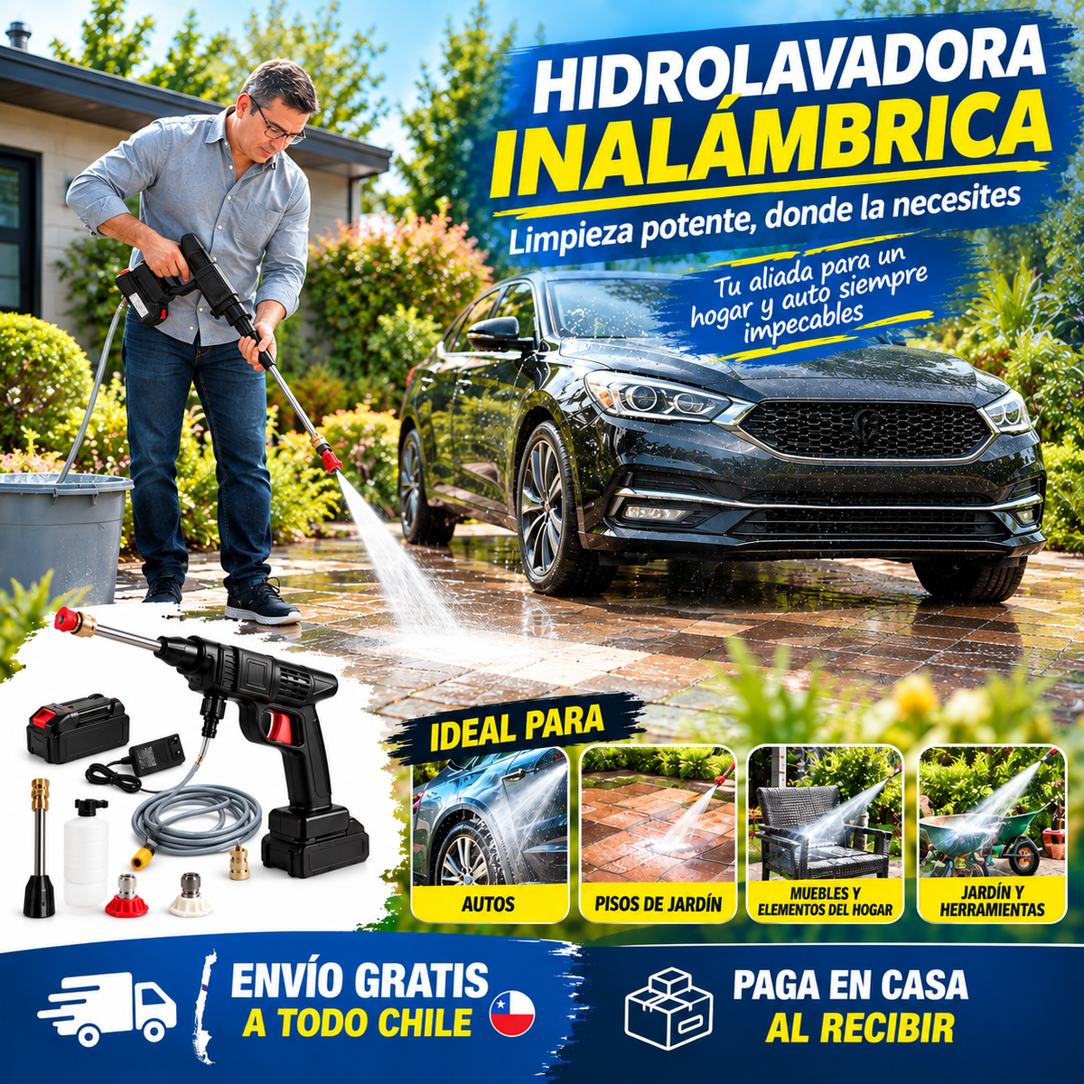 POTENCIA DE LIMPIEZA EN TUS MANOS LLEGA A TODOS LOS LUGARES DIFICILES DEL HOGAR