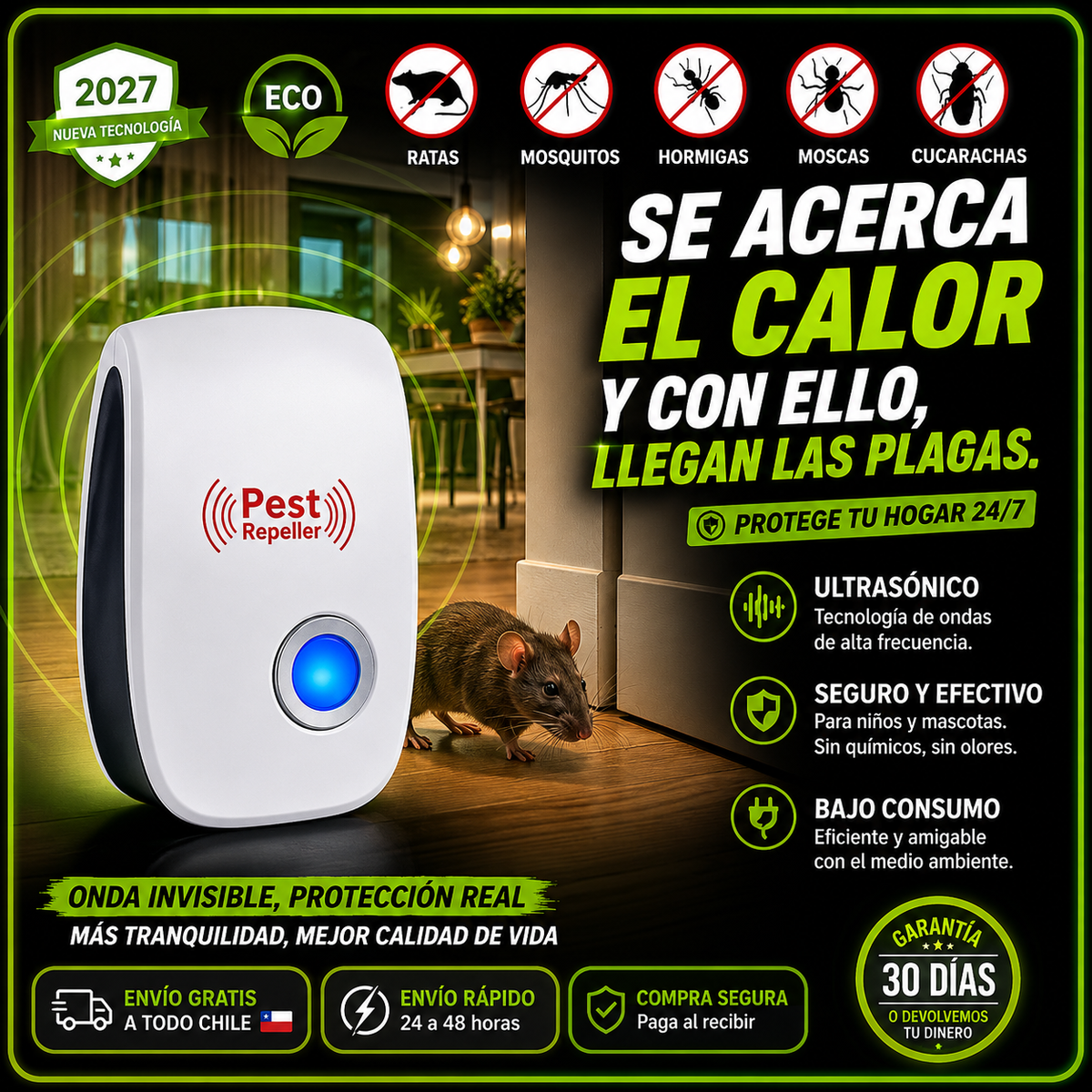 Protege a tu familia de Plagas como Ratones, insectos, mosquitos, cucarachas y Mas