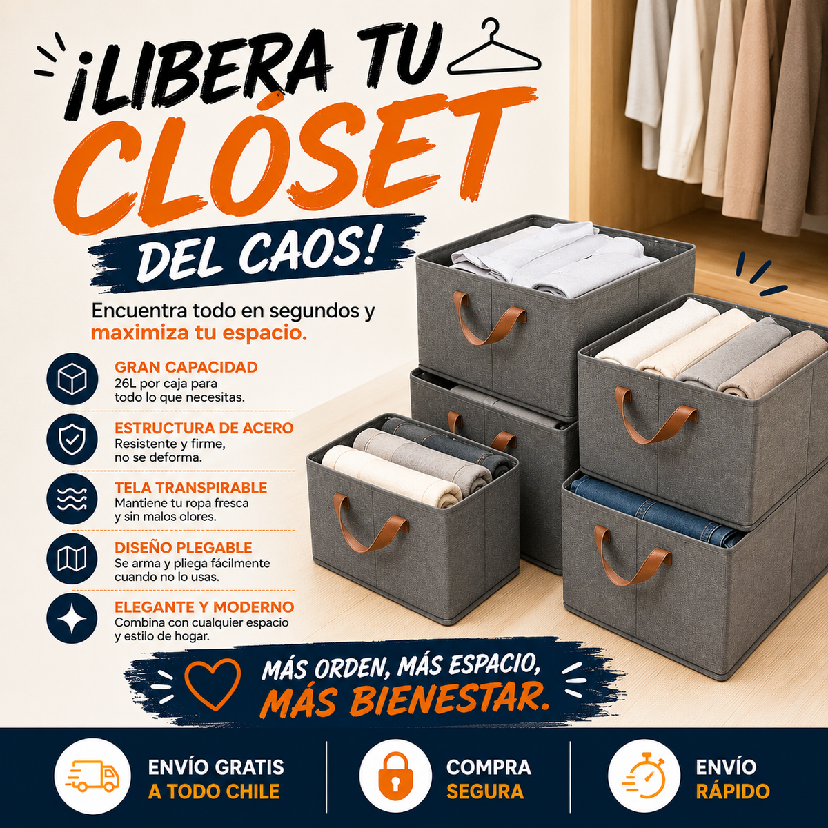 AHORRA HASTA UN 50% EN TU CLOSET Y ORGENA LA ROPA DE TEMPORADA - ORGANIZA TU ROPA , FRAZADAS EN TU CLOSET
