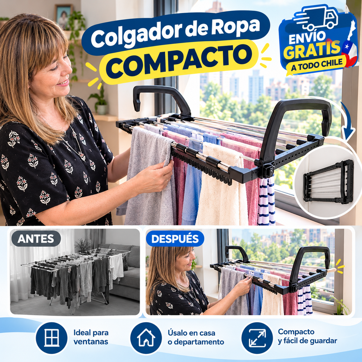 COLGADOR DE ROPA - APROVECHA TUS  ESPACIOS VACIOS EN TU HOGAR, DEPARTAMENTO O DONDE QUIERAS.