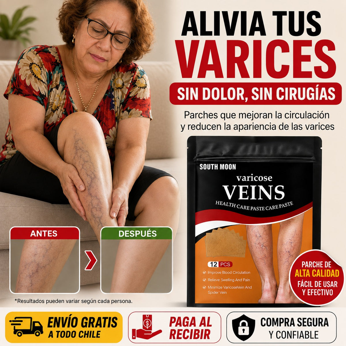 Pack 24 Parches Para Varices - Menos pesadez, Más libertad. El Cambio que tus piernas esperaban